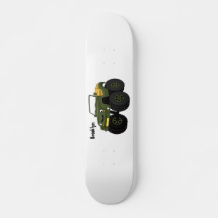Cartoon eines grünen Monster Skateboard