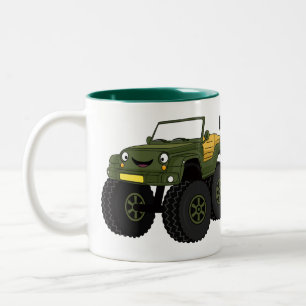 Cartoon eines grünen Monster Zweifarbige Tasse