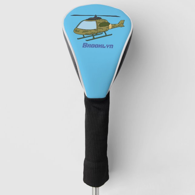 Cartoon eines niedlichen Heereshubschraubers Golf Headcover (Vorderseite)