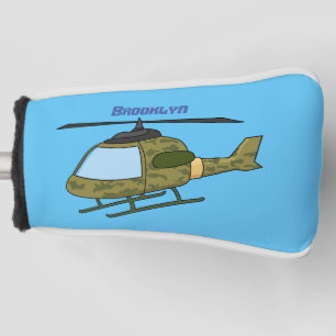 Cartoon eines niedlichen Heereshubschraubers Golf Headcover