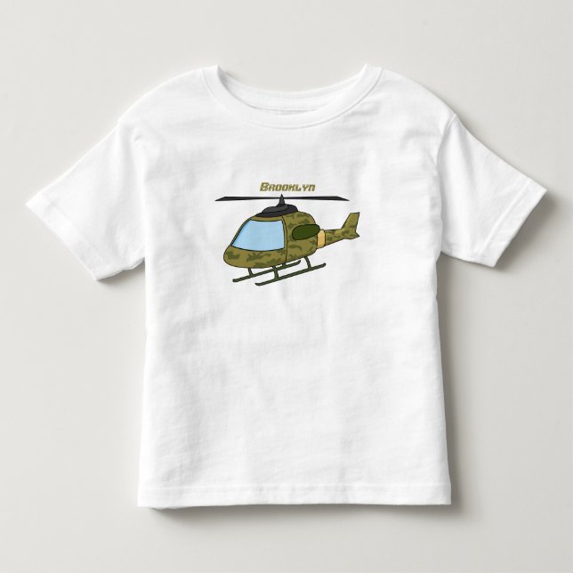 Cartoon eines niedlichen Heereshubschraubers Kleinkind T-shirt (Vorderseite)