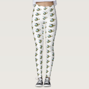 Cartoon eines niedlichen Heereshubschraubers Leggings