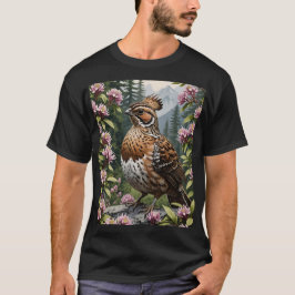 Cartoon eines von Bergen umgebenen, bewaldeten Ras T-Shirt