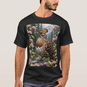 Cartoon eines von Bergen umgebenen, bewaldeten Ras T-Shirt
