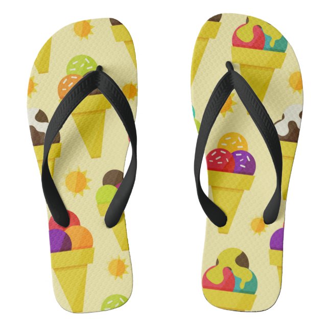 Cartoon Eis Creme Cons Flip Flops (Fußbett)