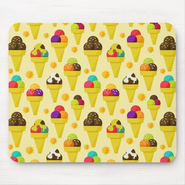 Cartoon Eis Creme Cons Mousepad (Vorne)