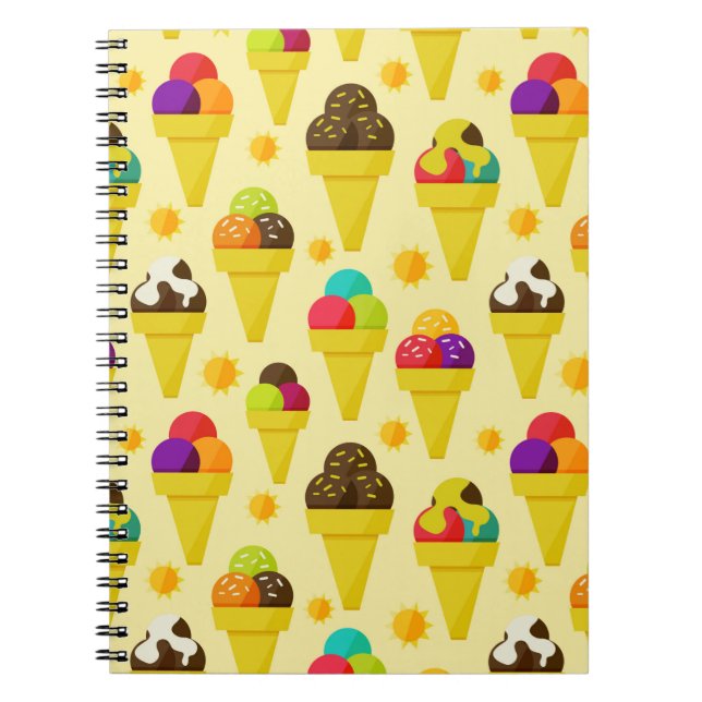 Cartoon Eis Creme Cons Notizblock (Vorderseite)