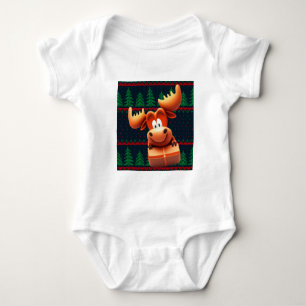 Cartoon Elche mit Weihnachtsgeschenk Tshirt Frauen