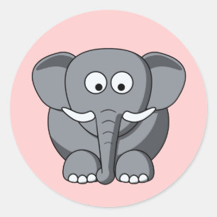 Cartoon-Elefant-Aufkleber Runder Aufkleber