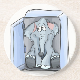 Cartoon-Elefant in einem Kühlschrank Sandstein Untersetzer