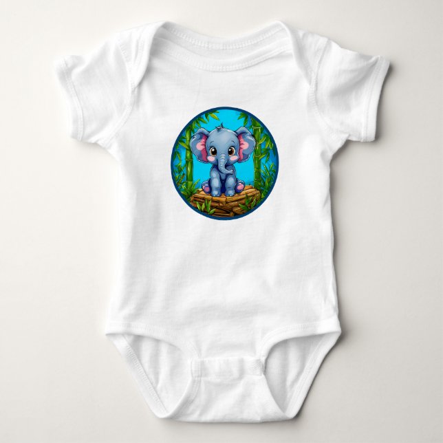 Cartoon Elephant Baby Strampler (Vorderseite)