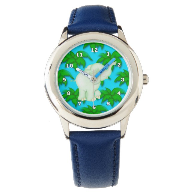 Cartoon Eléphant enfants Montre Jungle (devant)