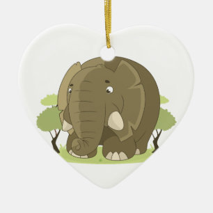 Cartoon Elephant Keramikornament