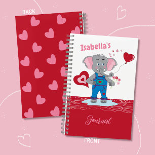 Cartoon Elephant Kid Personalisiert Spiral Journal Notizbuch