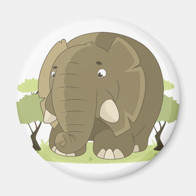 Cartoon Elephant Magnet (Vorne)
