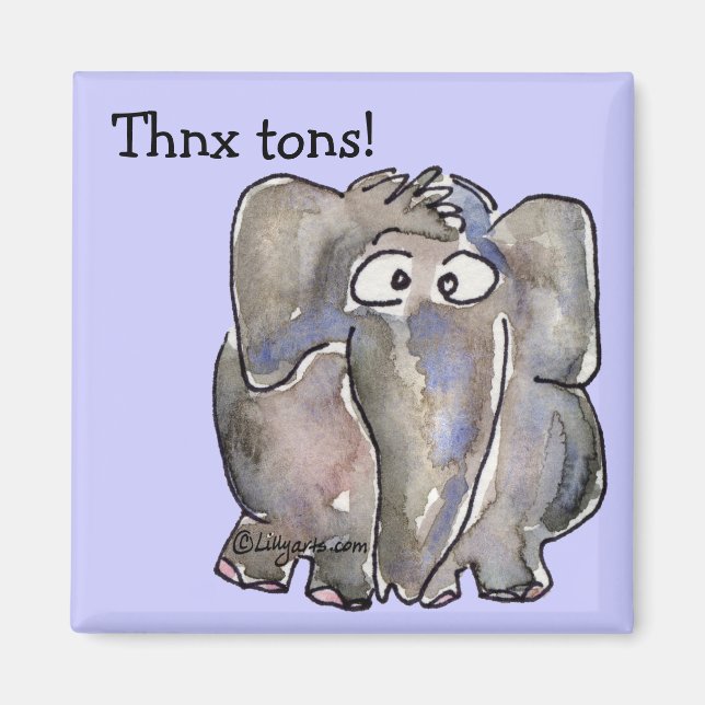 Cartoon Elephant Thnx Tons Magnet (Vorne)