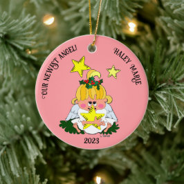 Cartoon Engel mit Star Weihnachtsdekoration Keramik Ornament