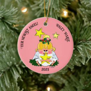 Cartoon Engel mit Star Weihnachtsdekoration Keramik Ornament
