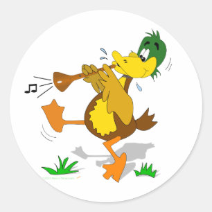 Cartoon-Ente, die Zurna Aufkleber spielt