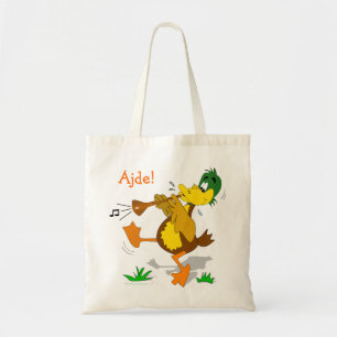 Cartoon-Ente, die Zurna Taschen-Tasche spielt Tragetasche