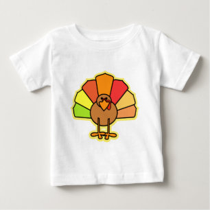 Cartoon-Erntedank-Entwurf der Türkei niedlicher Baby T-shirt