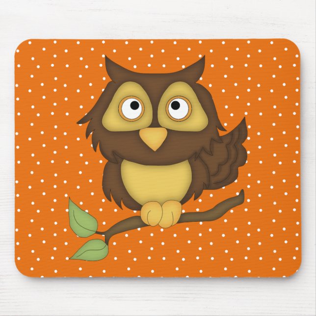 Cartoon-Eule (Tan) Mousepad (Vorne)