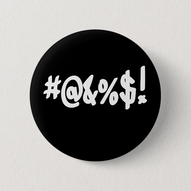 Cartoon Expletive Swearing Curse Funny Symbole Button (Vorderseite)