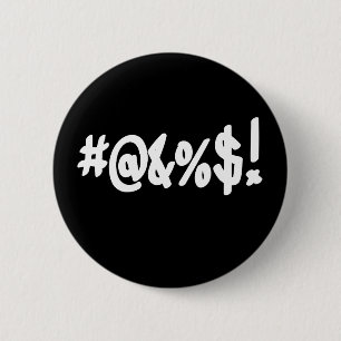 Cartoon Expletive Swearing Curse Funny Symbole Button
