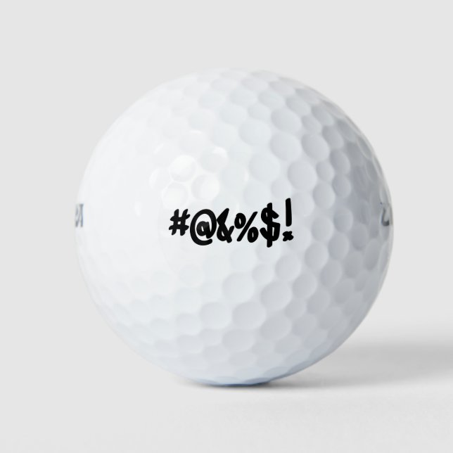 Cartoon Expletive Swearing Curse Funny Symbole Golfball (Vorderseite)