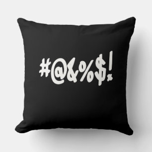 Cartoon Expletive Swearing Curse Funny Symbole Kissen