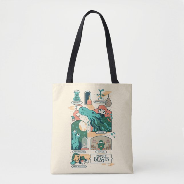 Cartoon Fantastic Beasts Scenes Tasche (Vorderseite)