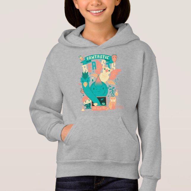 Cartoon Fantastische Bestien mit Newt Scamander Hoodie (Vorderseite)