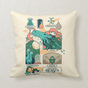 Cartoon Fantastische Bestien Szenen Kissen