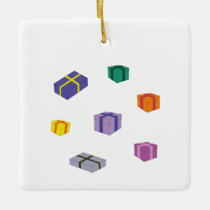 Cartoon Farbige Geschenkboxen Keramikornament