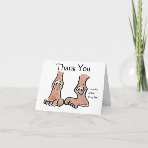 Cartoon Feet Vielen Dank Grußkarte Dankeskarte