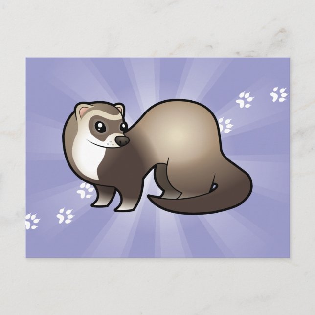 Cartoon Ferret Postkarte (Vorderseite)