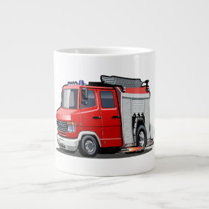 Cartoon-Feuerwehrfahrzeug Jumbo-Tasse