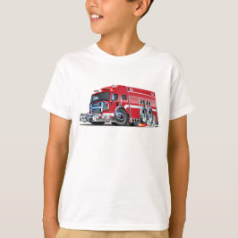 Cartoon-Feuerwehrfahrzeug T-Shirt