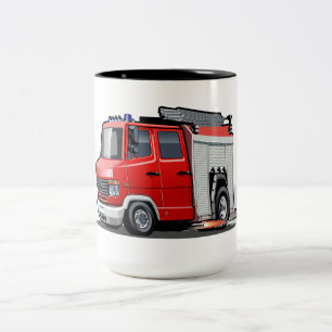 Cartoon-Feuerwehrfahrzeug Zweifarbige Tasse