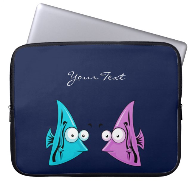 Cartoon Fisch Laptop-Sieb Laptopschutzhülle (Vorderseite)