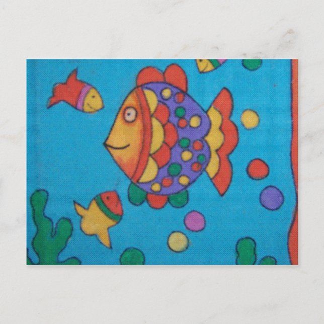 Cartoon fisch! postkarte (Vorderseite)