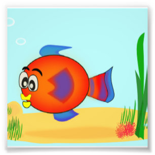 Cartoon-Fische Fotodruck