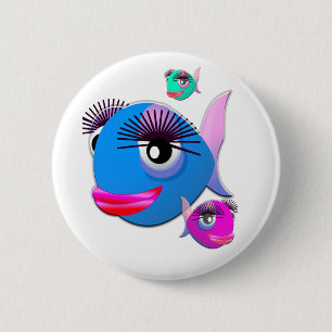 Cartoon-Fische mit den großen Lippen und den Button