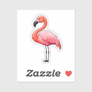 Cartoon-Flamingo-Abbildung Aufkleber