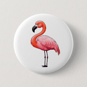 Cartoon-Flamingo-Abbildung Button