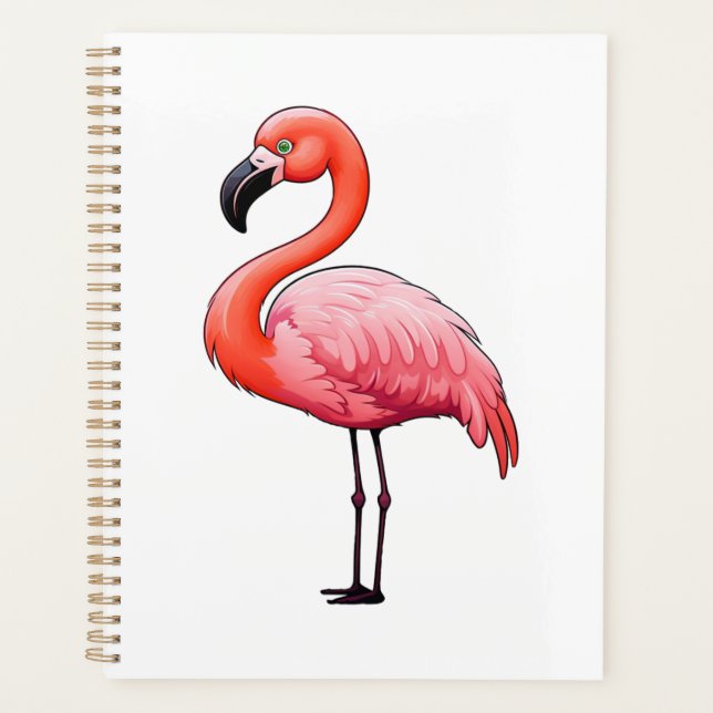 Cartoon-Flamingo-Abbildung Planer (Vorderseite)