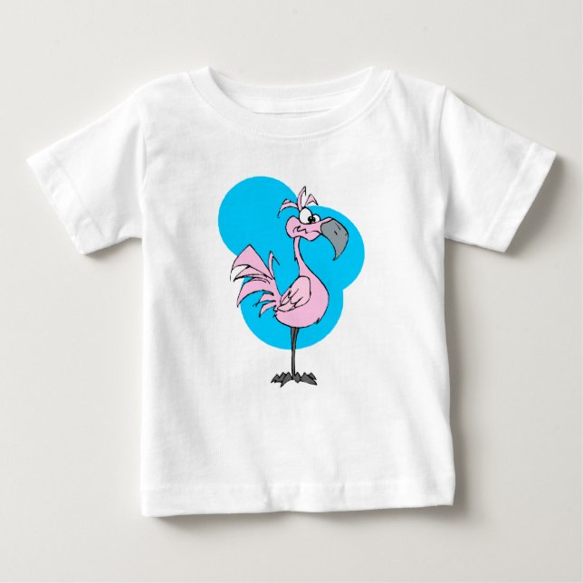 Cartoon-Flamingo Baby T-shirt (Vorderseite)