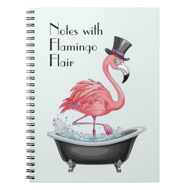 Cartoon Flamingo Notizblock (Vorderseite)