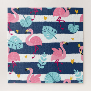 Cartoon Flamingos: Sommer tropisch Vintag.