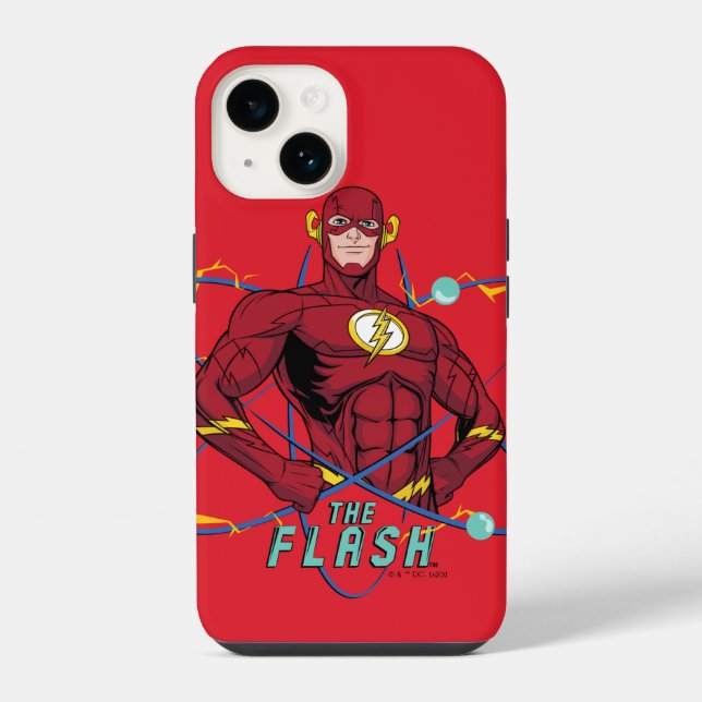Cartoon Flash Atomic Graphic iPhone 14 Hülle (Rückseite)